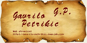 Gavrilo Petrikić vizit kartica